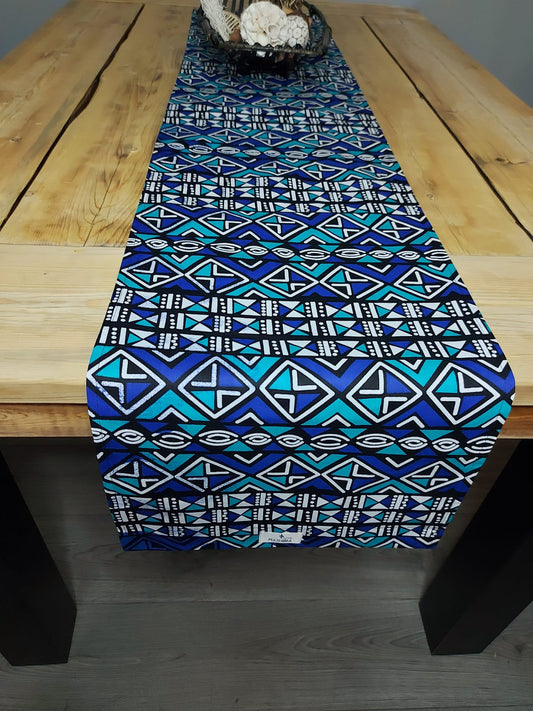 Handmade Table Runner 160x35cm | 180x35 | 200x35cm | African Print "Mudcloth" Bogolan Inspired Print  Made from 100% African Print Fabric